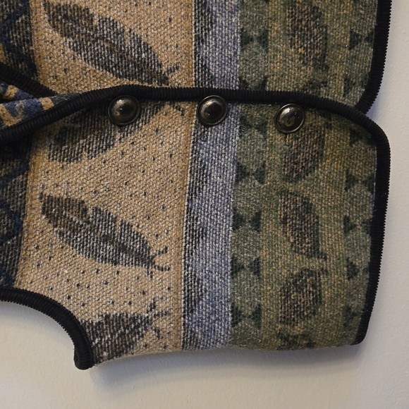 Wool Blend Nomadic Traders Nature Patterned Vest - Picture 3 of 8